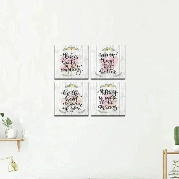 🆕 Inspirational Canvas Wall Art Set Of 4 Pieces - Picture 2 of 4